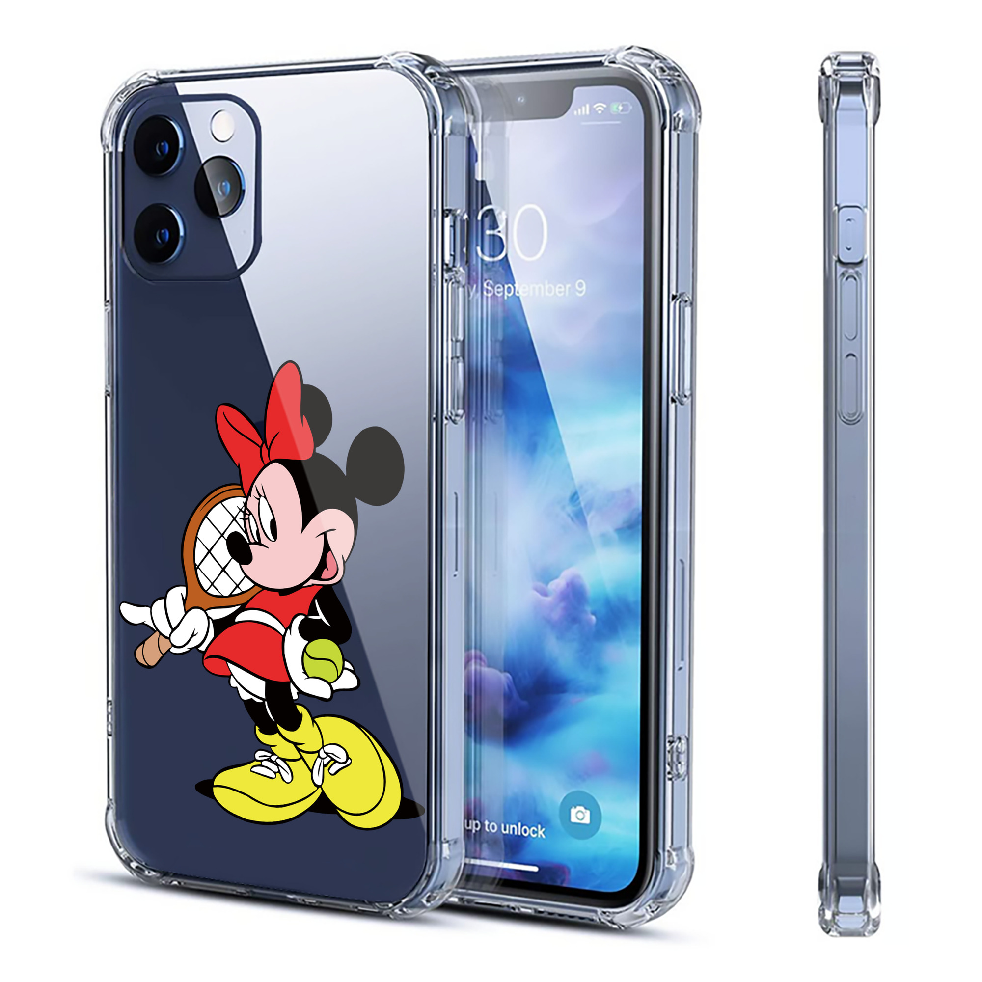 （画像用） ミッキーマウス Mickey Mouse 【iPhone 12シリーズ対応】透明スマホケース（クリアソフトケース）
